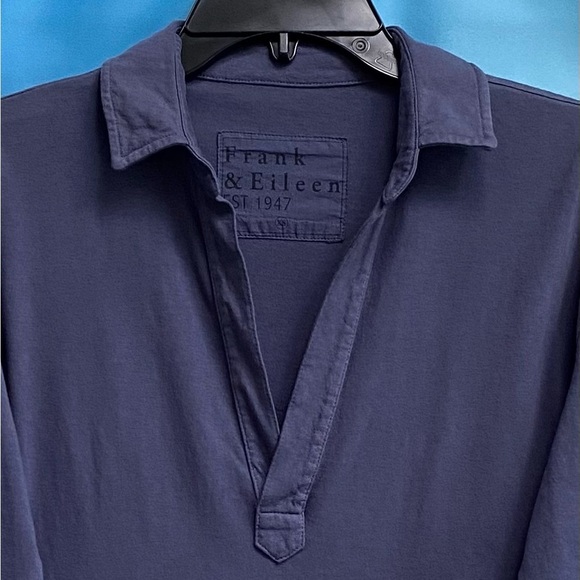 Frank & Eileen PATRICK Popover Henley Heritage Jersey White Size: XS Ocean - Picture 7 of 15